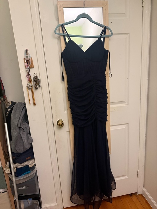 Blondie Nites Dresses & Skirts - Elegant navy Ruched Evening Dress - Womens